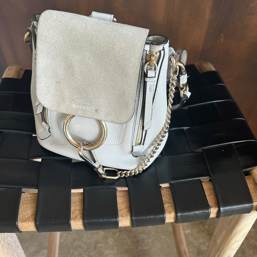 Chloe Mini Faye Backpack - Light Grey (Rare Color)